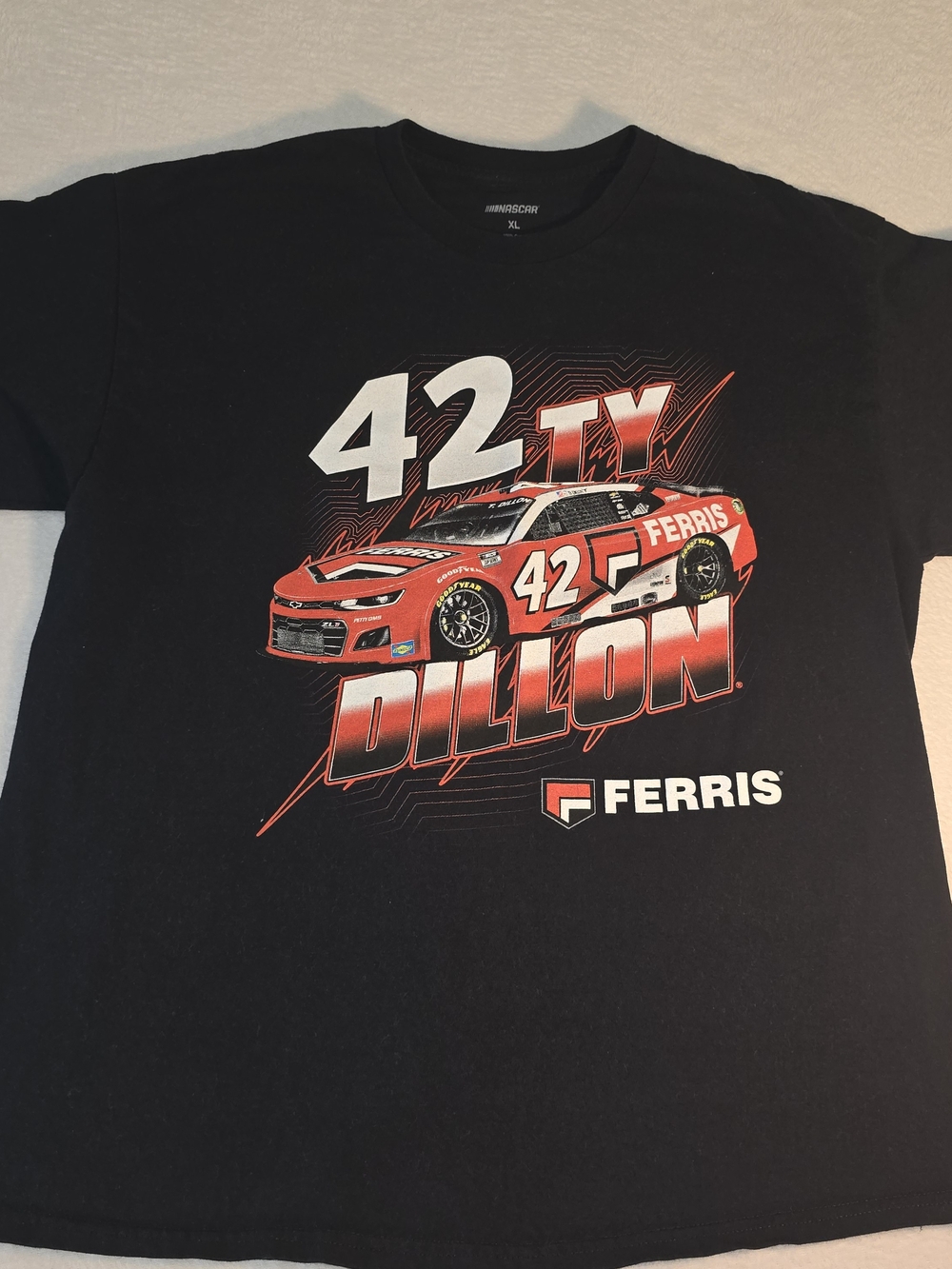 NASCAR Ty Dillon #42 Ferris Equipment Black Tshirt Size XL